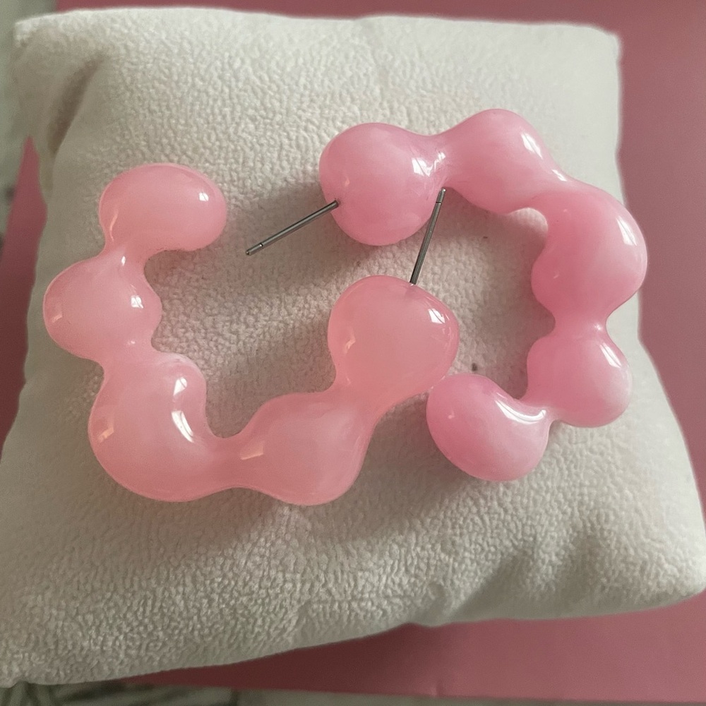 Pink Bubble Hoop Earrings 🩷🩷